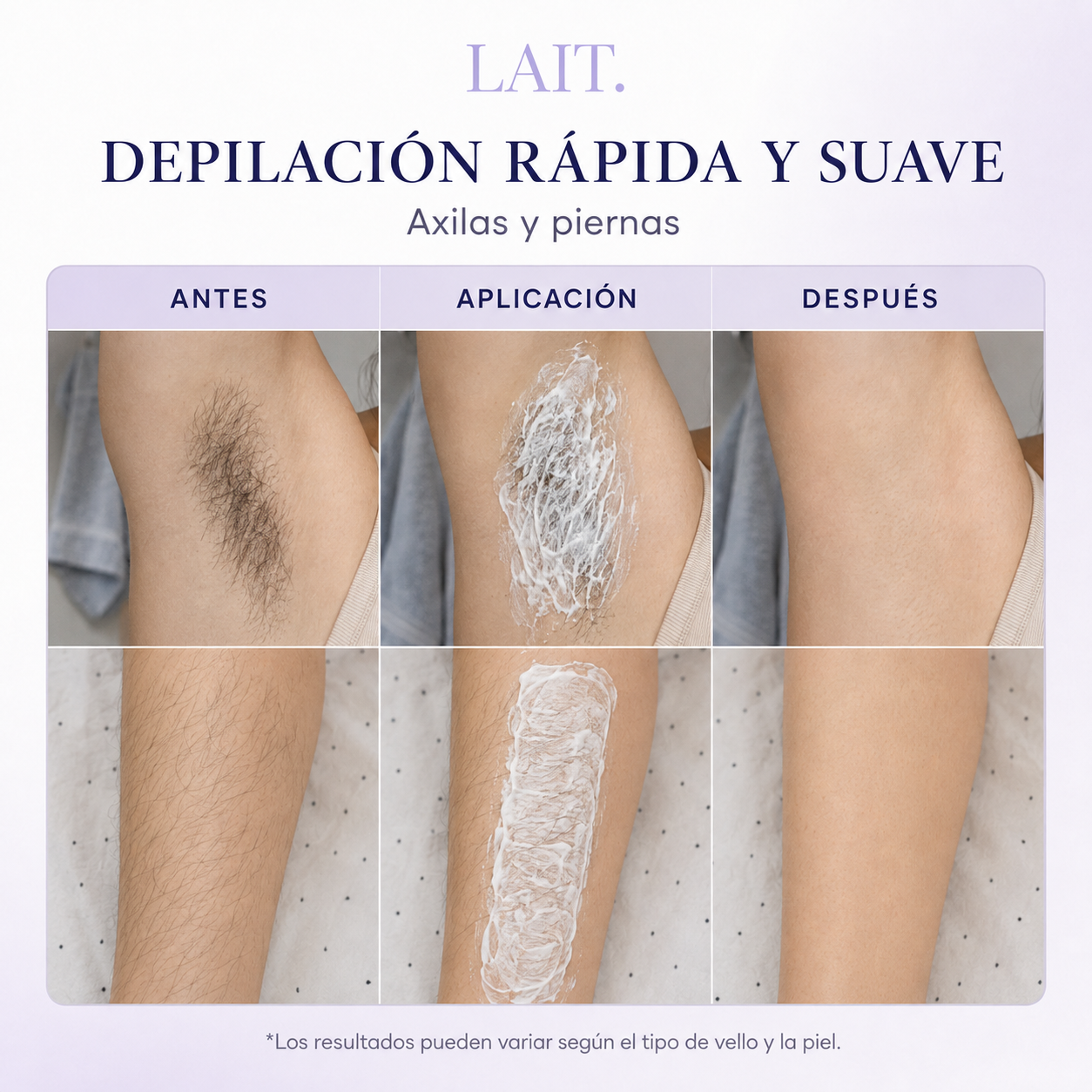 LAIT. - Crema Hidratante para la Eliminación del Vello Facial para Mujeres, Aceite Suave de Afeitado, 30g