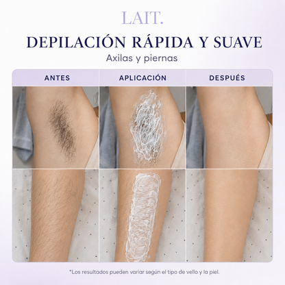 LAIT. - Crema Hidratante para la Eliminación del Vello Facial para Mujeres, Aceite Suave de Afeitado, 30g