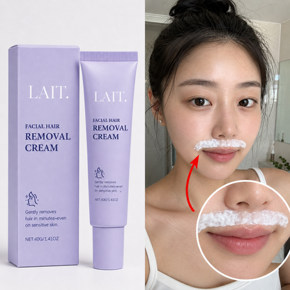 LAIT. - Crema Hidratante para la Eliminación del Vello Facial para Mujeres, Aceite Suave de Afeitado, 30g