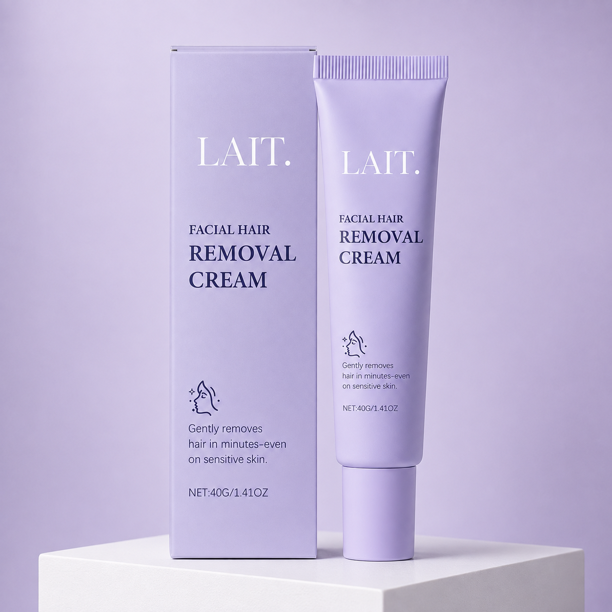 LAIT. - Crema Hidratante para la Eliminación del Vello Facial para Mujeres, Aceite Suave de Afeitado, 30g