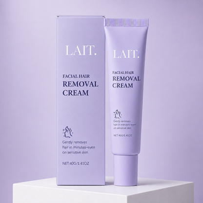 LAIT. - Crema Hidratante para la Eliminación del Vello Facial para Mujeres, Aceite Suave de Afeitado, 30g